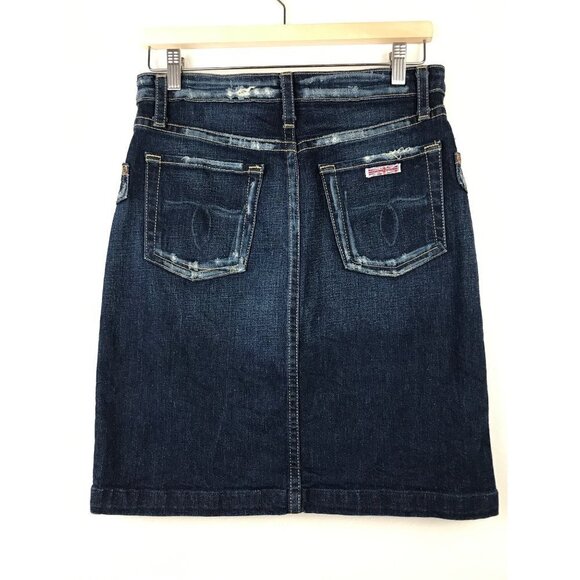 Hudson Dark Wash Distressed Denim Skirt Size 29 - Picture 4 of 8